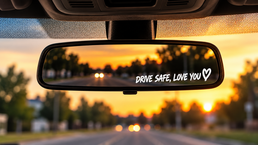 Drive Safe, I Love You ❤️ | Car Mirror Vinyl Sticker